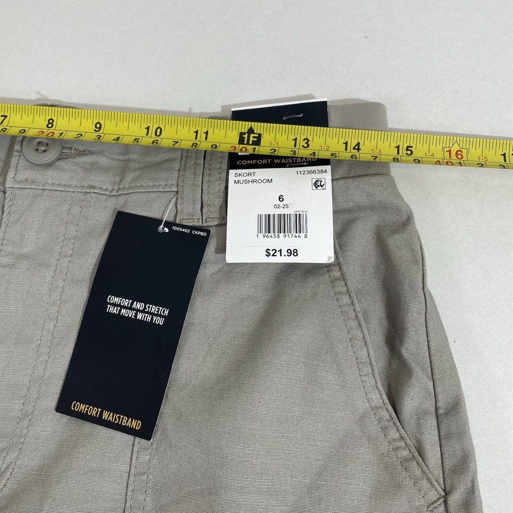 Lee Athletic Skort Mushroom Size 6 Comfort Waistband Pockets Stretch Shorts - Picture 11 of 12